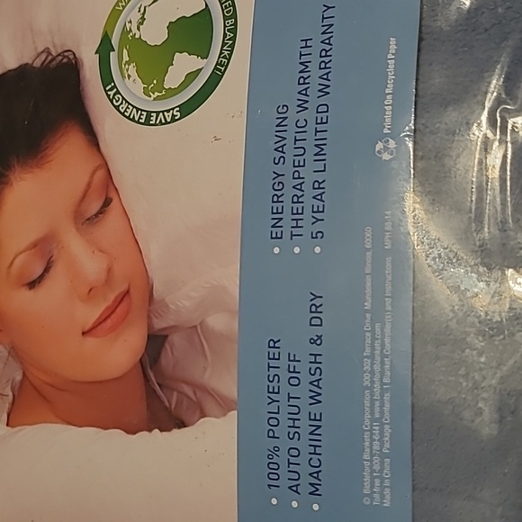 Biddeford heated blue microplush blanket Sz Full with controller - Picture 2 of 7